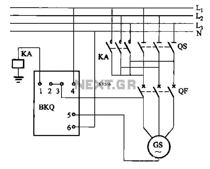 220V direct contact means closing circuit – Circuit Schematic