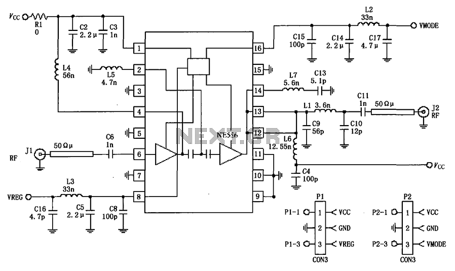 380MHz RF2175 linear amplifier circuit diagram circuit
