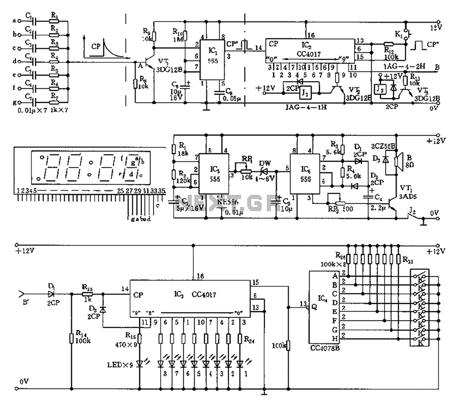555 Anti-night sleep control circuit diagram recorder – Circuit Schematic