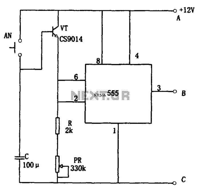 555 Simple circuit diagram of the timing of time – Circuit Schematic