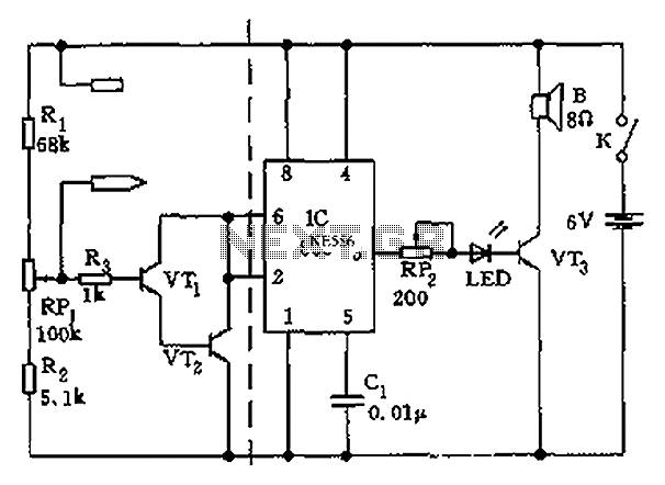555 meter circuit diagram of a simple cavers – Circuit Schematic