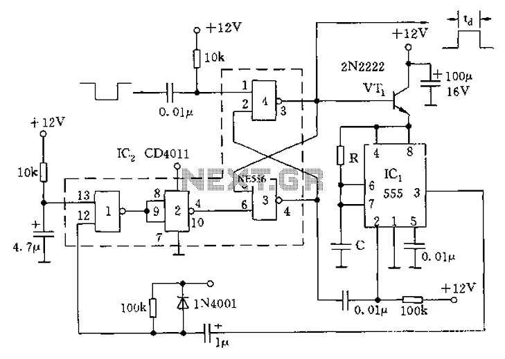 555 monostable circuit diagram of a low power consumption circuit