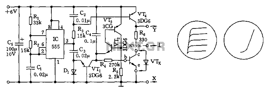 555 transistor characteristic curve tracer circuit diagram circuit