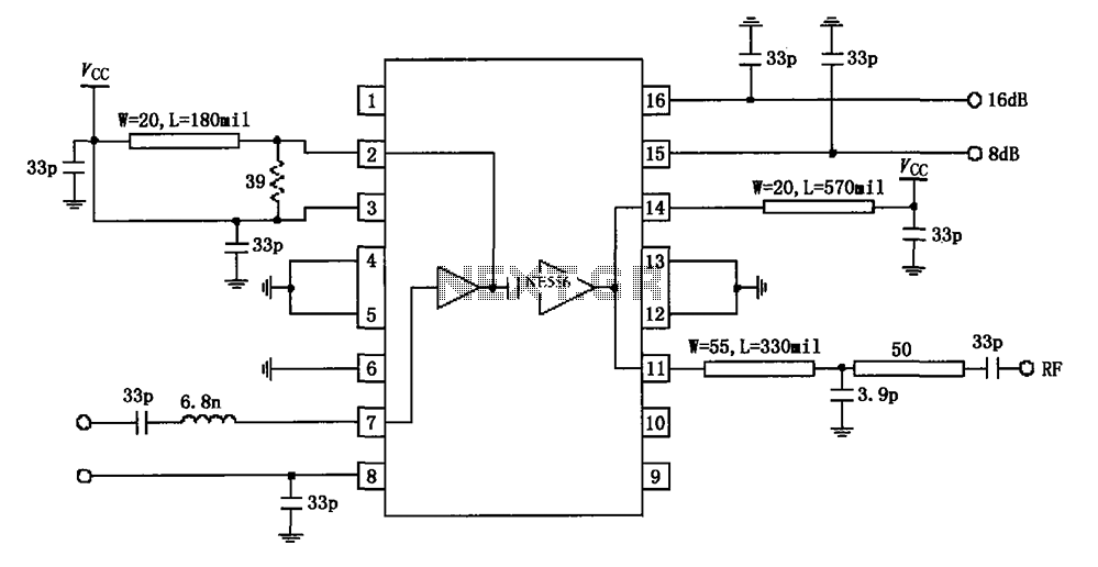 915MHz Power Amplifier RF2155 circuit diagram – Circuit Schematic
