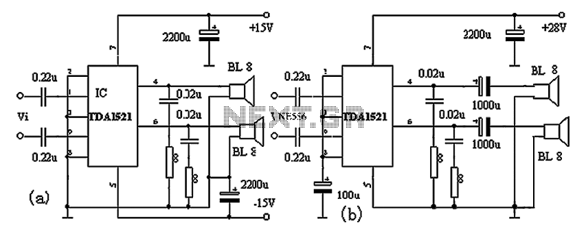 Amplifier circuit diagram tda1521 – Circuit Schematic