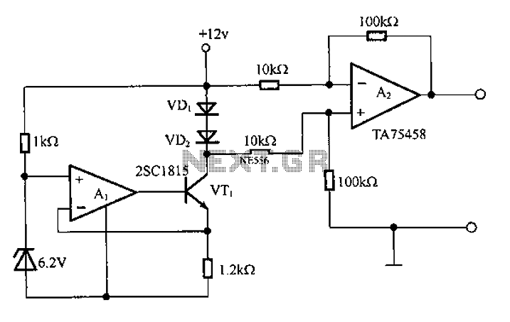 Application circuit temperature sensor circuit