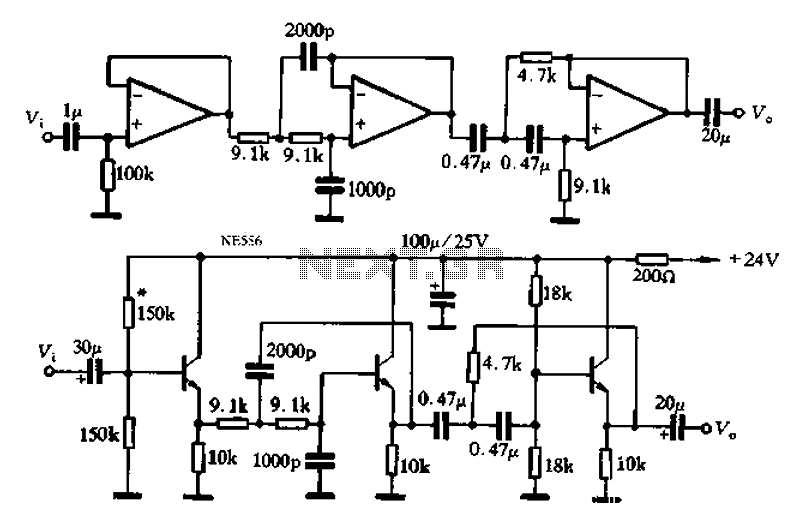 Audio band-pass filter circuit