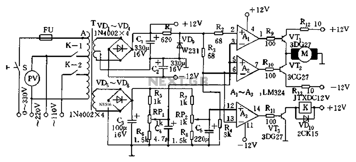 Automatic AC voltage regulator circuit TXD1742 continuous adjustment circuit
