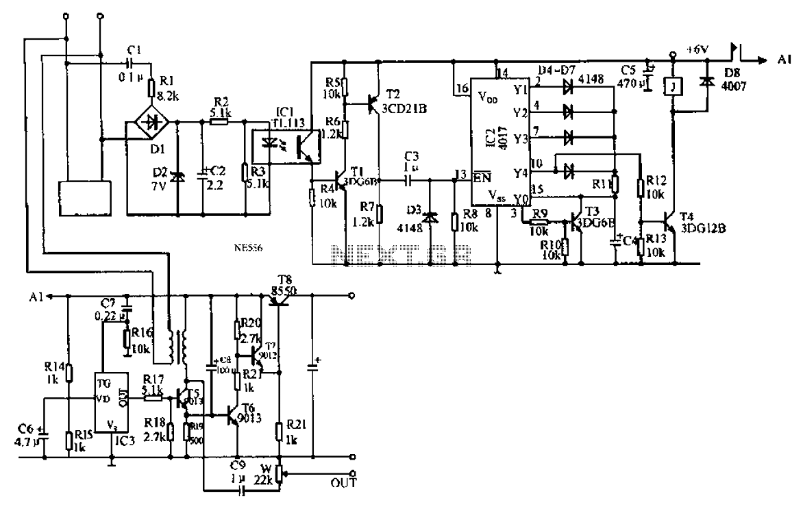Automatic recording telephone interface circuit – Circuit Schematic