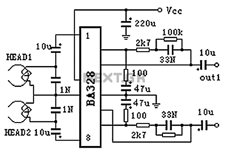 BA328 stereo preamplifier circuit – Circuit Schematic