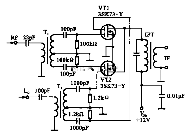 Balanced mixer circuit consisting of two dual-gate field effect transistor formed – Circuit Schematic