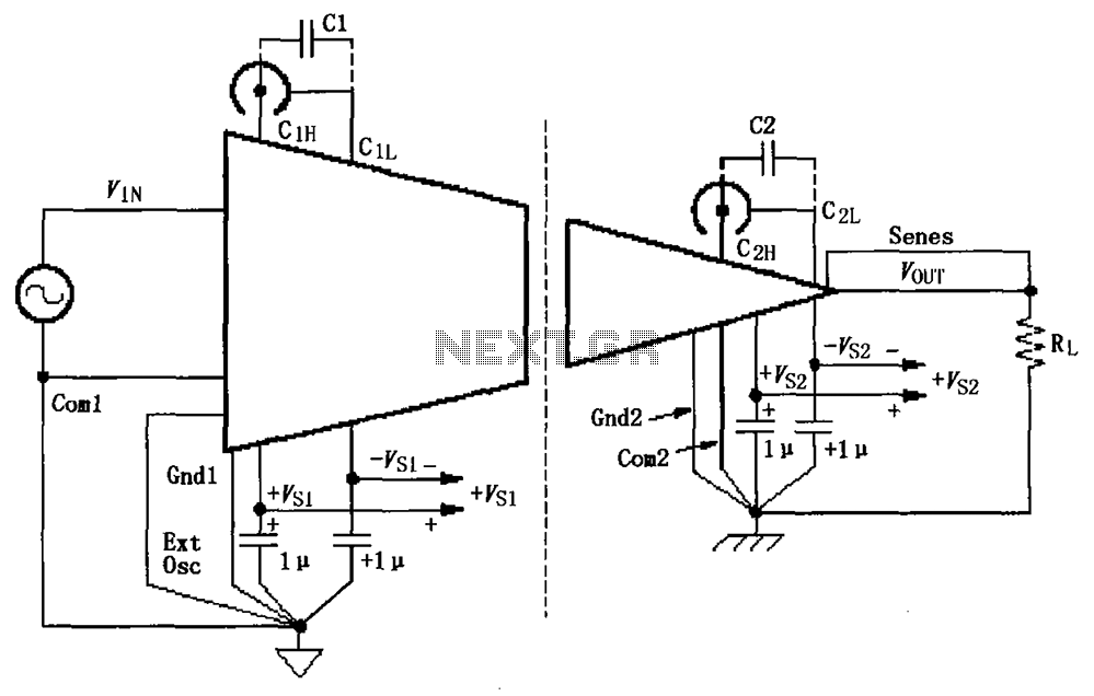 Basic circuit diagram connection ISO120 121 signals and power supply – Circuit Schematic