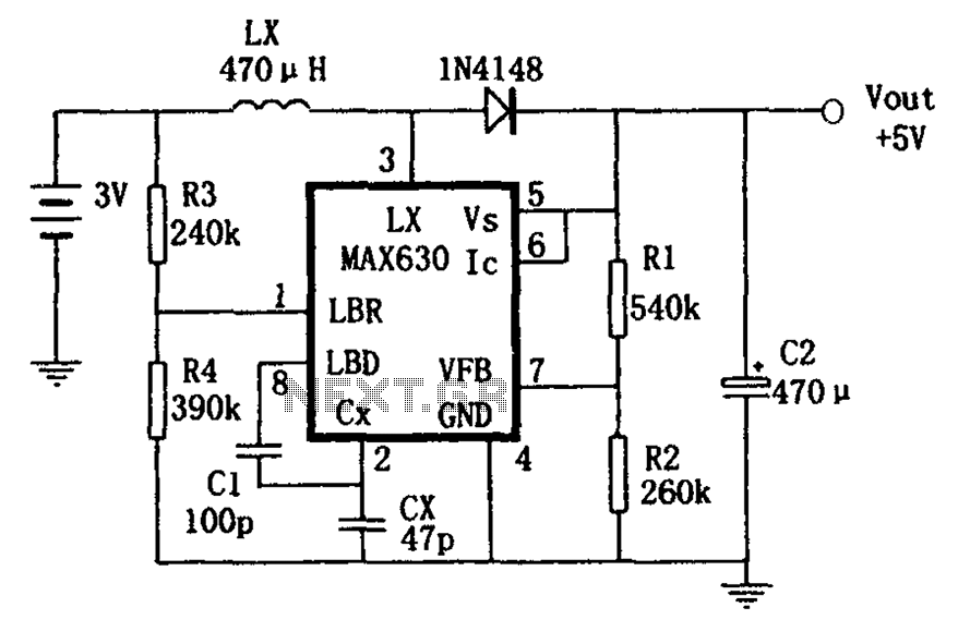 Boost has a frequency characteristic of automatic offset MAX630 power conversion circuit