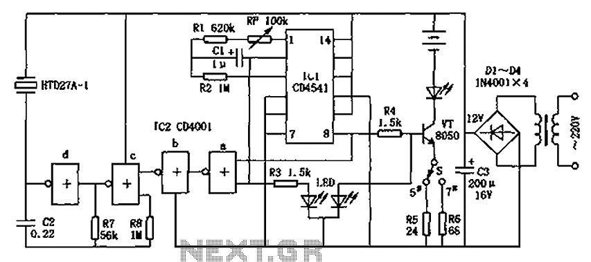 CD4541 circuit diagram of Ni-Cd battery is automatically charged – Circuit Schematic