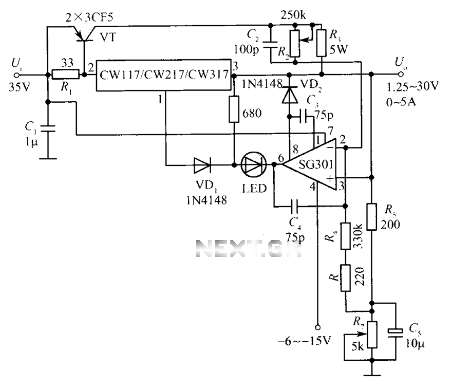 CW117 CW217 CW317 schematic configuration of the constant voltage constant current source circuit