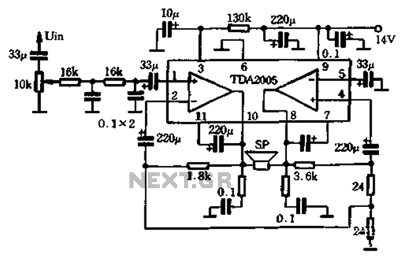 Car active subwoofer – Circuit Schematic