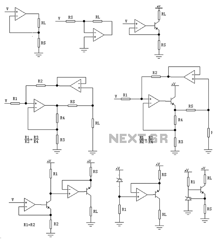 Comparison of various circuit diagram VI conversion and a constant current source circuit
