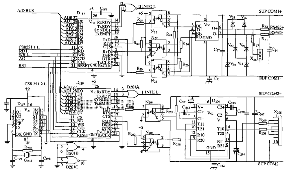 DK04 monitoring module with the computer communications interface circuits circuit