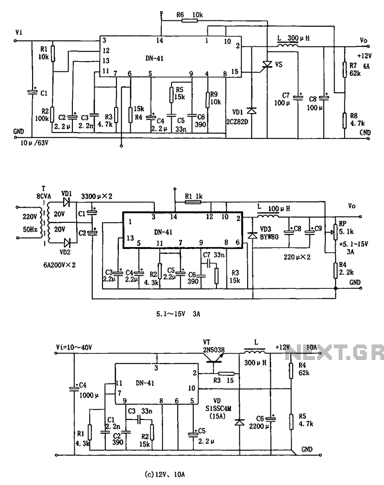 DN-41 consisting of high-current switching regulator – Circuit Schematic