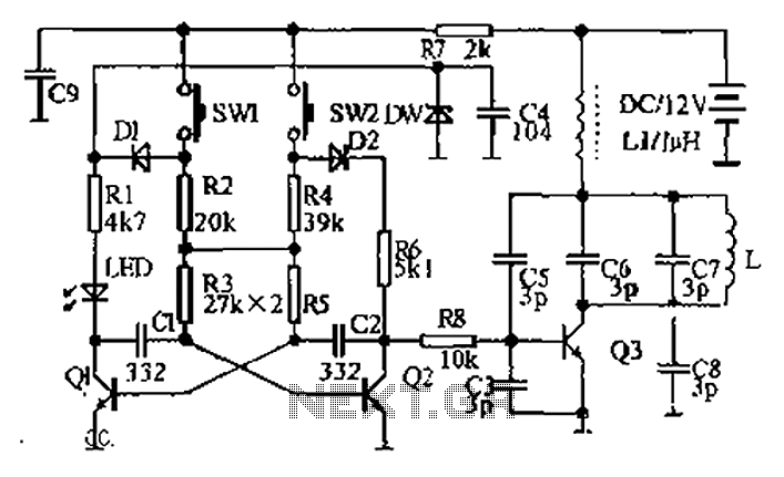 Dual AC radio remote control switch circuit diagram circuit