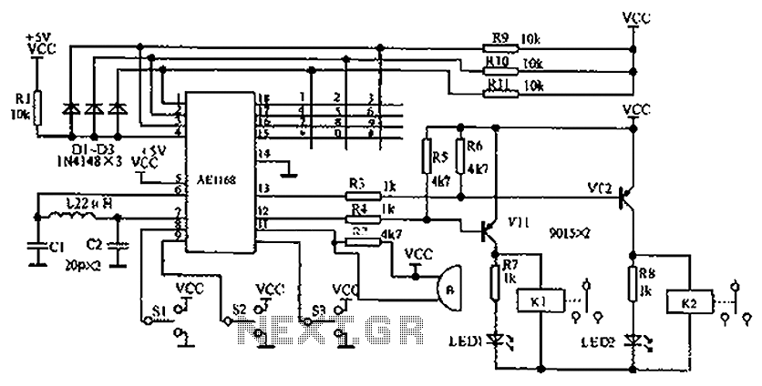 Enhanced AE1169 made lock circuit diagram – Circuit Schematic