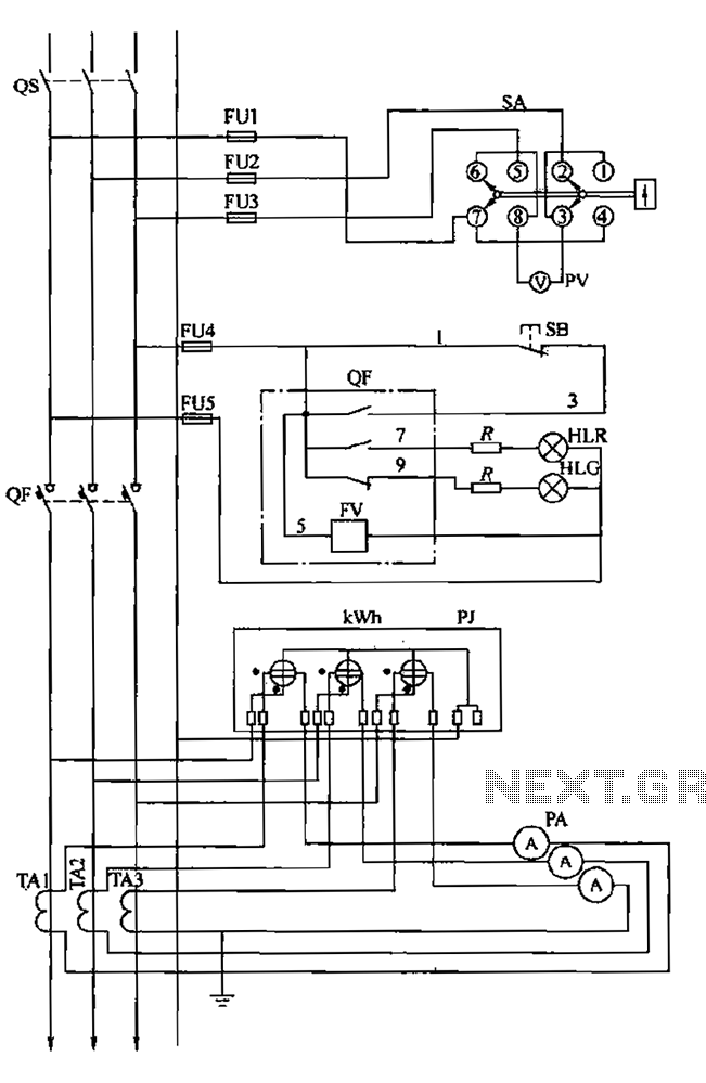 Factory secondary low-voltage distribution electrical panel wiring diagram – Circuit Schematic