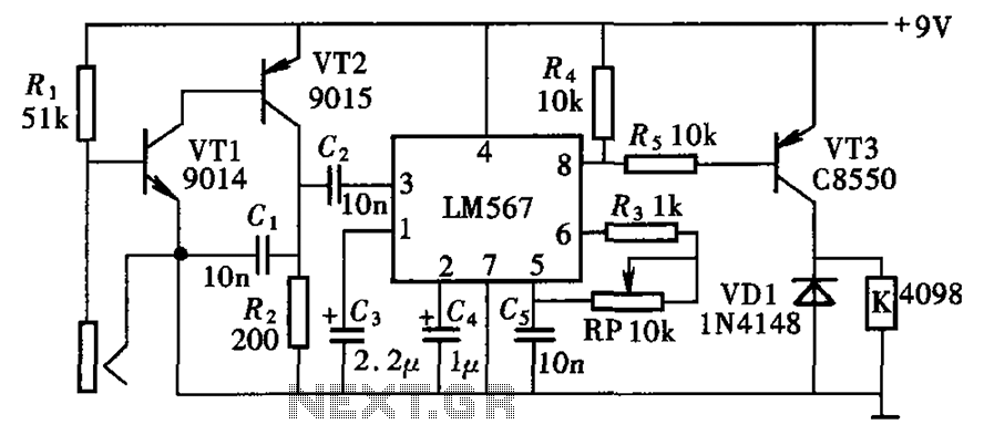 Frequency electronic locks LM567 schematic – Circuit Schematic