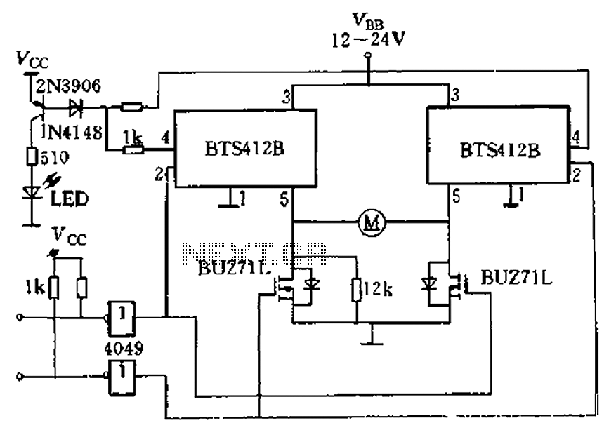 H-bridge driver circuit composed by the Smart SIPMOS circuit