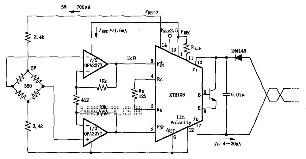 Has 50 times the pre-amplified bridge circuit diagram XTR106 – Circuit Schematic