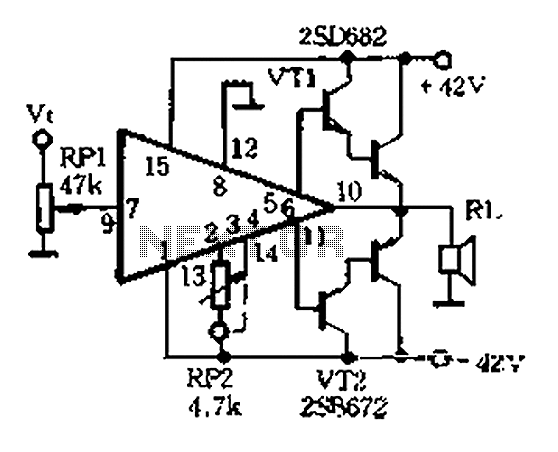 High-performance DC amplifier driving circuit AP500A-01 circuit