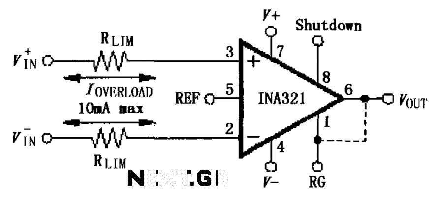INA321 322 input current protection circuit diagram – Circuit Schematic