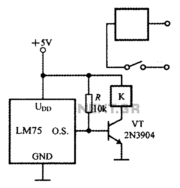 Intelligent thermostat temperature sensor LM75 circuit diagram consisting circuit