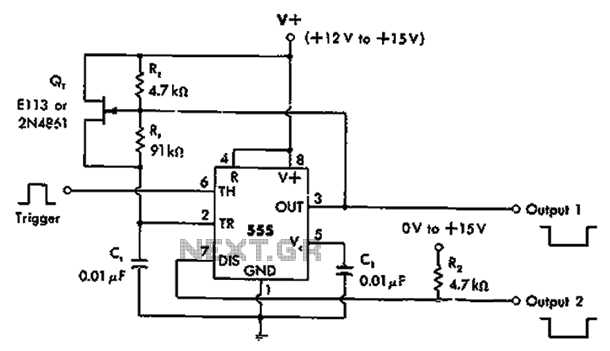 Inverting monostable circuit diagram circuit