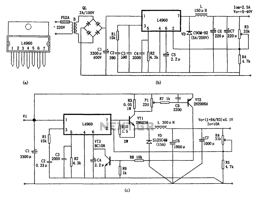L4960 by a monolithic switching power supply – Circuit Schematic