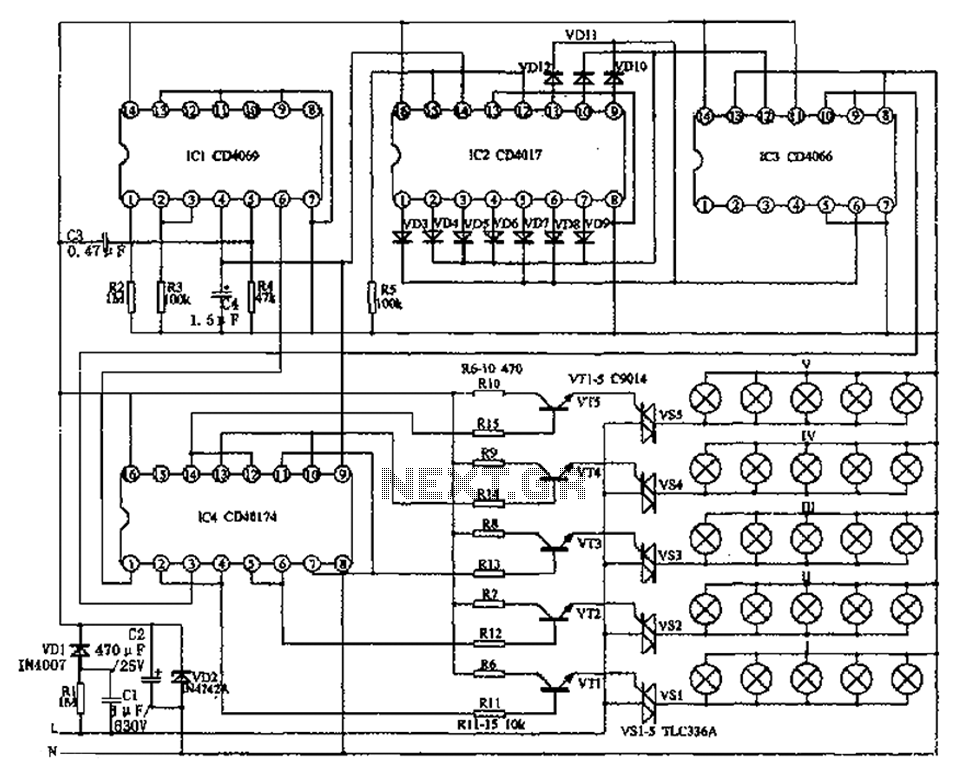 Lantern controller circuit diagram of a two-dimensional – Circuit Schematic