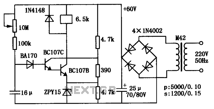 Length 1 minute delay relay pull transistor circuit diagram circuit