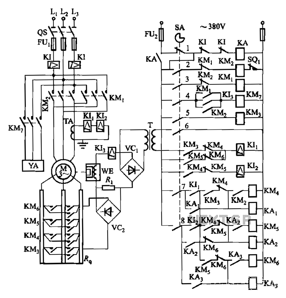 Lift control circuit attached to the wall circuit