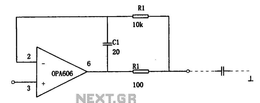 OPA606 capacitive load isolation buffer – Circuit Schematic