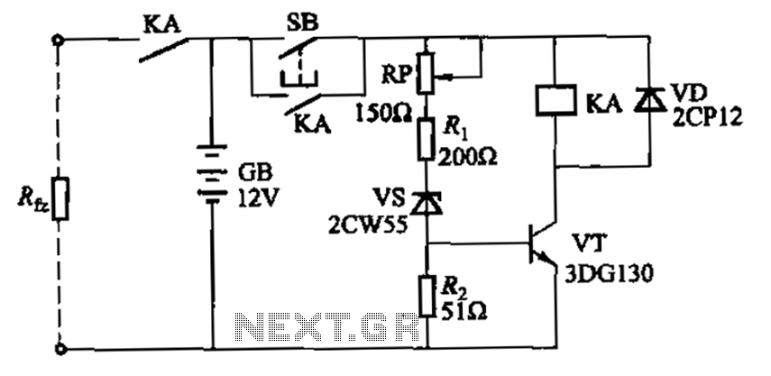 One of the battery discharge protection circuit – Circuit Schematic