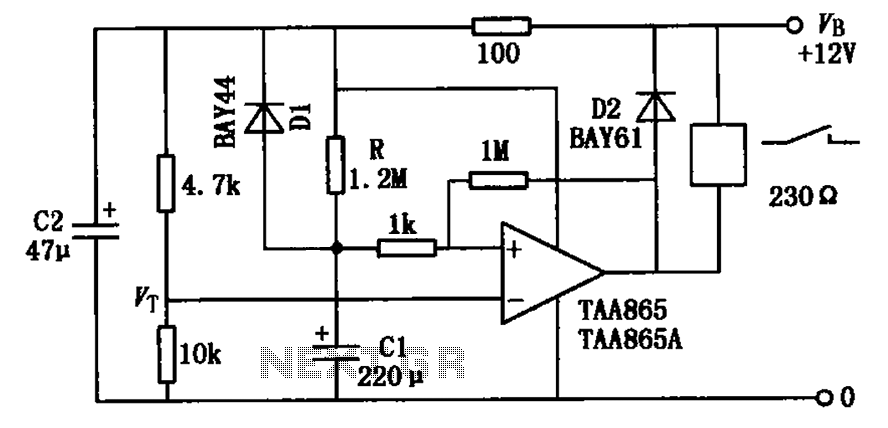 Op amp circuit diagram relay delay release circuit