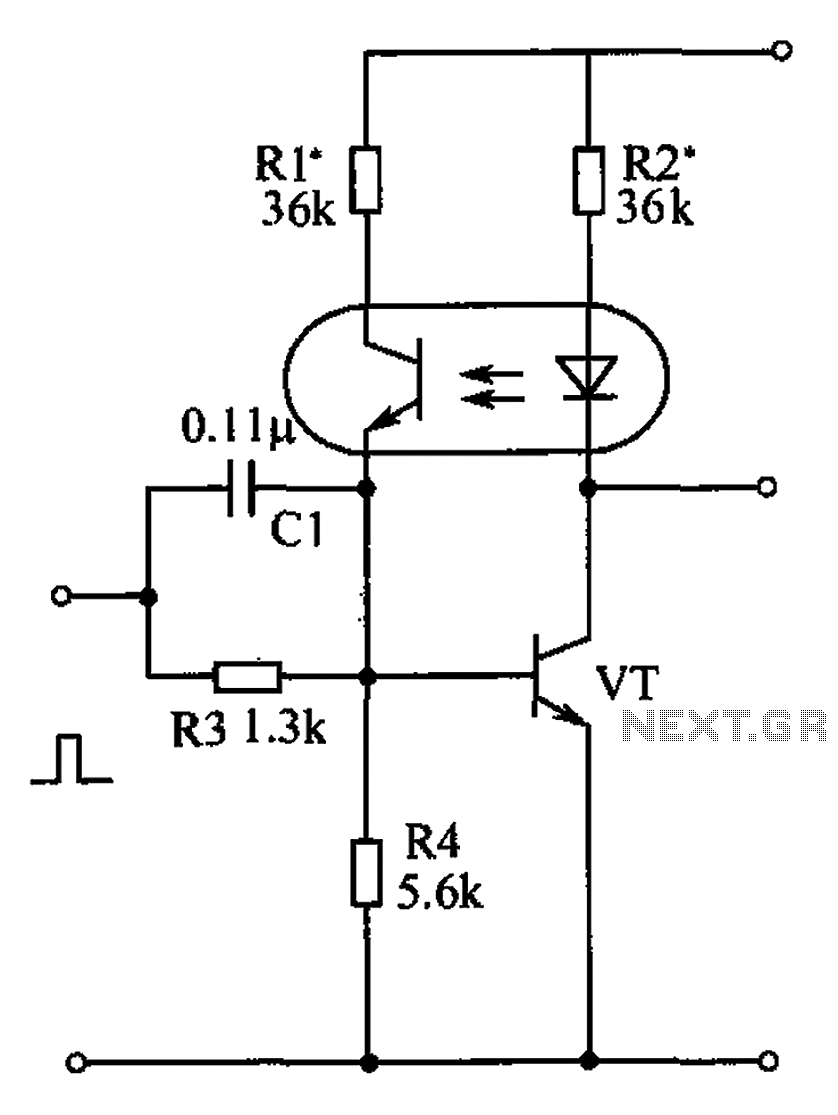 Optocouplers and transistors of the bistable circuit diagram – Circuit Schematic