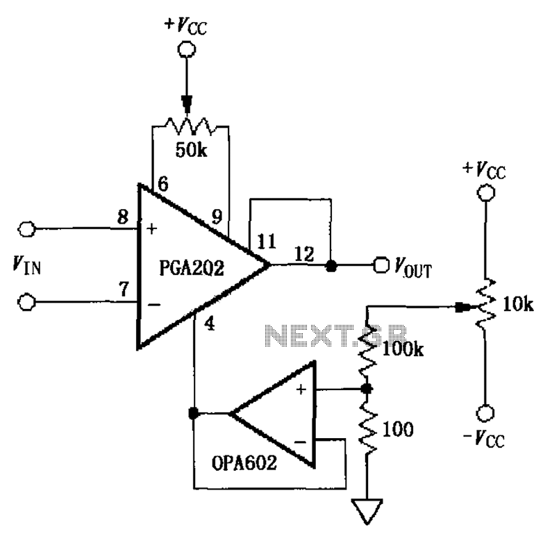 PGA202 offset voltage correction circuit – Circuit Schematic