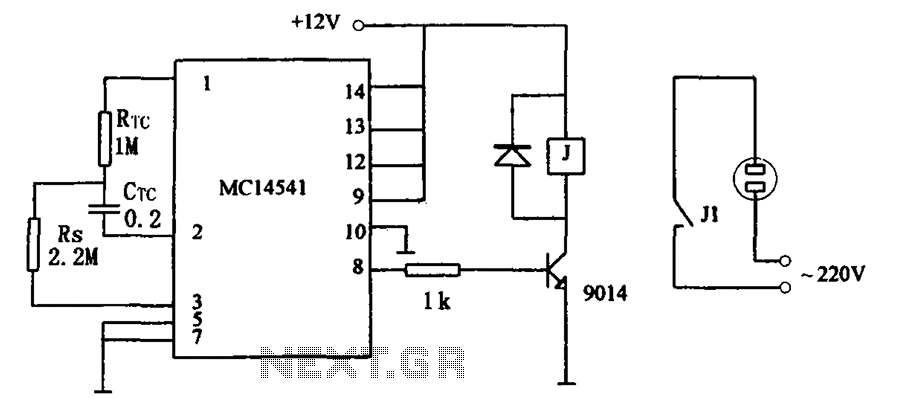 Simple timer circuit MC14541 – Circuit Schematic