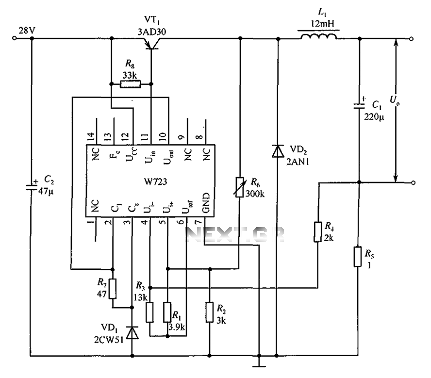 Switching the constant current source consisting of the application circuit W723 circuit