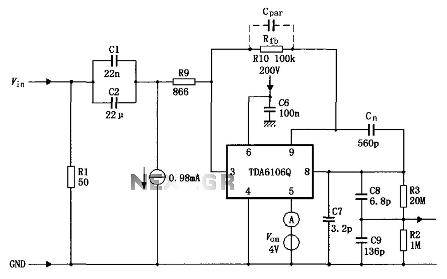 TDA6106Q having a feedback factor of the test circuit diagram 1 116 – Circuit Schematic