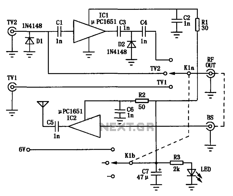 TV signal amplifying circuit diagram conversion circuit