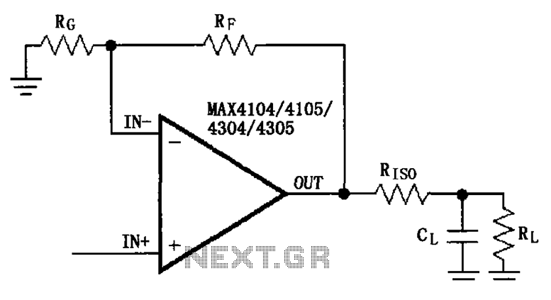 The MAX4104 4105 4304 4305 as the driving capacitive loads circuit