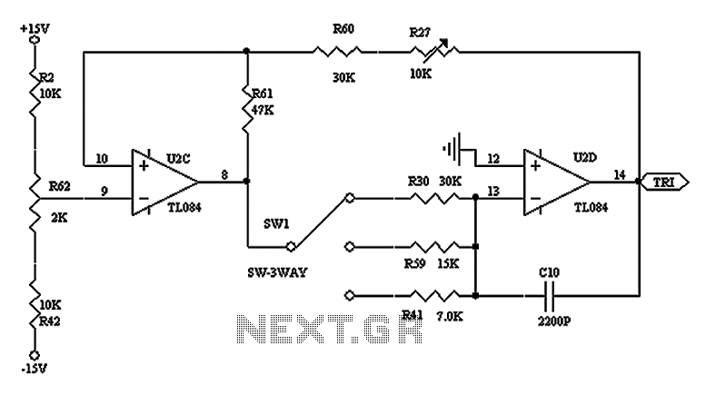 The triangular wave carrier generator circuit diagram circuit