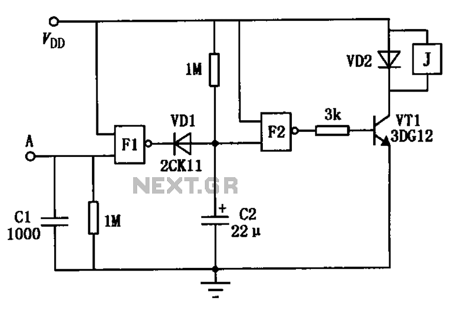Touch delay switch a circuit diagram of a NAND gate consisting circuit