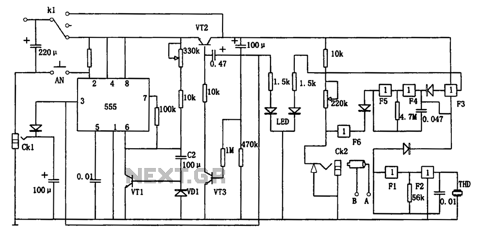 Universal multi-function alarm and timer circuit 555 circuit